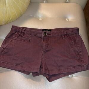 Burgundy Express mini shorts